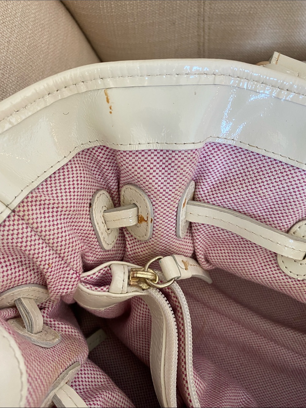 Dooney & Bourke Chiara Cream Patent Leather Shoulder Bag - Picture 13 of 16